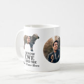 羊のカスタム写真を私は知っている私は私を導いたパパジョーク コーヒーマグカップ (正面左)