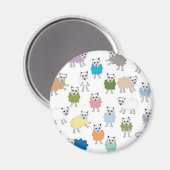 羊のカラフル漫画 マグネット (正面/裏面)