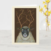 羊のカードをウィンフレッド カード (黄色い花)