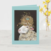 羊のカードをステラ カード (黄色い花)