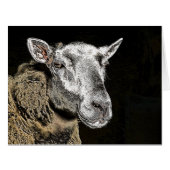 羊のカード (正面横)