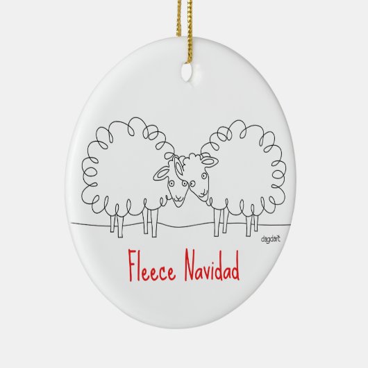 羊のクリスマスオーナメント セラミックオーナメント (右)