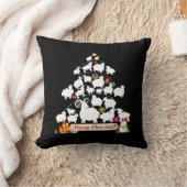 羊のクリスマスツリーの贈り物 |おもしろいクリスマスギフト クッション (ブランケット)