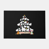羊のクリスマスツリーの贈り物 |おもしろいクリスマスギフト ドアマット (正面)
