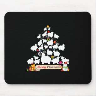 羊のクリスマスツリーの贈り物  おもしろいクリスマスギフト マウスパッド