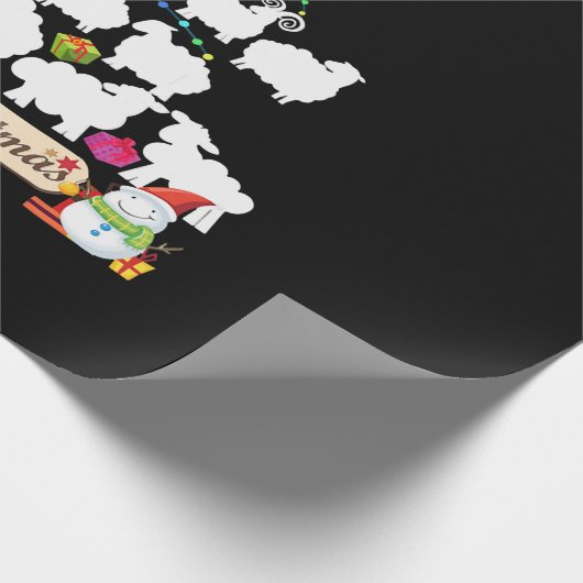 羊のクリスマスツリーの贈り物 |おもしろいクリスマスギフト ラッピングペーパー (角)