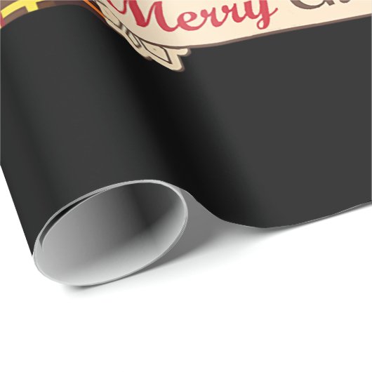 羊のクリスマスツリーの贈り物 |おもしろいクリスマスギフト ラッピングペーパー (ロールコーナー)