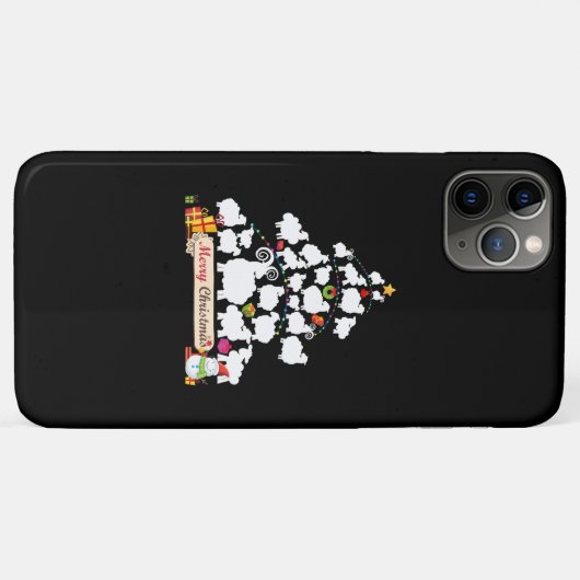 羊のクリスマスツリーの贈り物 |おもしろいクリスマスギフト Case-Mate iPhoneケース (裏面(横))