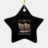 羊のクリスマスツリーライト Santa Animal Gift | Santa Animal Gif セラミックオーナメント (裏面)