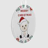 羊のクリスマスヒツジ冬の動物オーナメント オーナメント (正面)