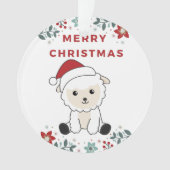 羊のクリスマスヒツジ冬の動物オーナメント オーナメント (正面)