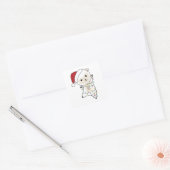 羊のクリスマスヒツジ冬の動物 スクエアシール (封筒)
