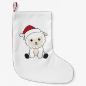 羊のクリスマス雪の冬の動物が大人Cを覆う スモールクリスマスストッキング (正面)