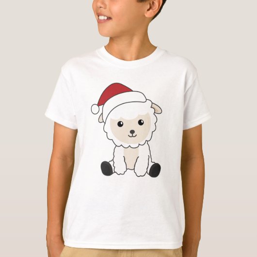 羊のクリスマス雪の冬の動物が羊の毛を刈る Tシャツ (正面)