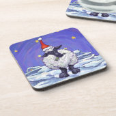 羊のクリスマス コースター (左側)