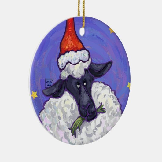 羊のクリスマス セラミックオーナメント (右)