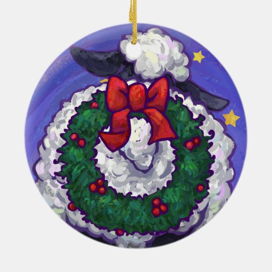 羊のクリスマス セラミックオーナメント (裏面)