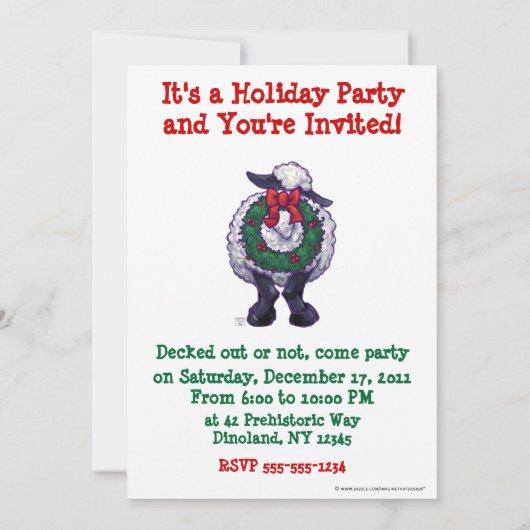 羊のクリスマス 招待状 (裏面)