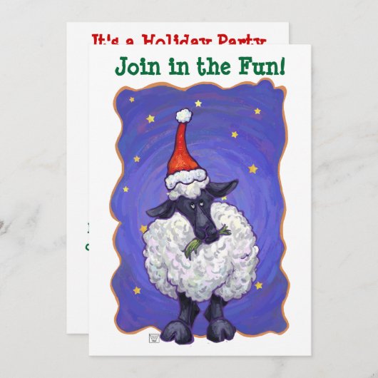 羊のクリスマス 招待状 (正面/裏面)