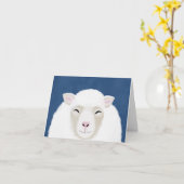 羊のグリーティングカードのカウント カード (黄色い花)