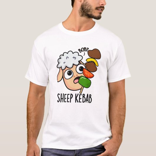 羊のケバブ 笑える シシケバブ ダジャレ Tシャツ (正面)