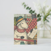 羊のショッピングヴィンテージ ポストカード (スタンド正面)