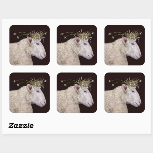 羊のシールを押し付ける スクエアシール (シート)