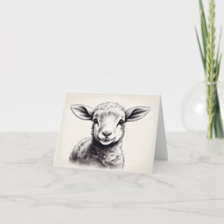 羊のスケッチ復活祭 カード