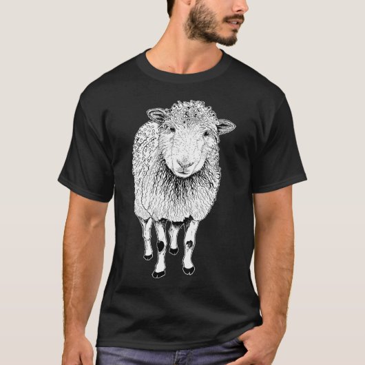 羊のスケッチ Tシャツ (正面)
