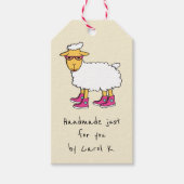 羊のテーマ編み機ギフトラベル ギフトタグ (正面)