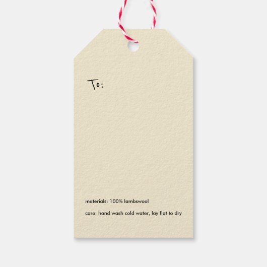 羊のテーマ編み機ギフトラベル ギフトタグ (裏面)