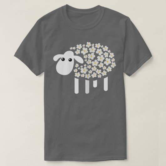 羊のデイジーかわいい花農家ファーム動物 Tシャツ (デザイン正面)