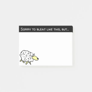 羊のデザインとメッセージ"Plause to Bleat, but..." ポストイット