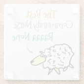 羊のデザインのコミュニティナースガラスコースター ガラスコースター (裏面)