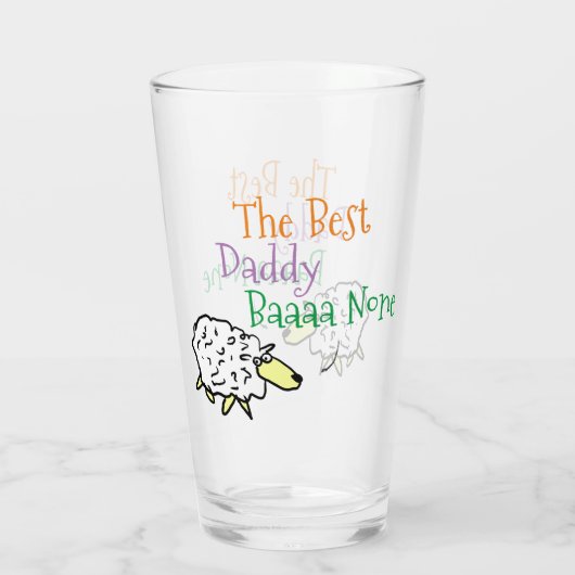 羊のデザインザ最高のダディグラス タンブラーグラス (裏面)