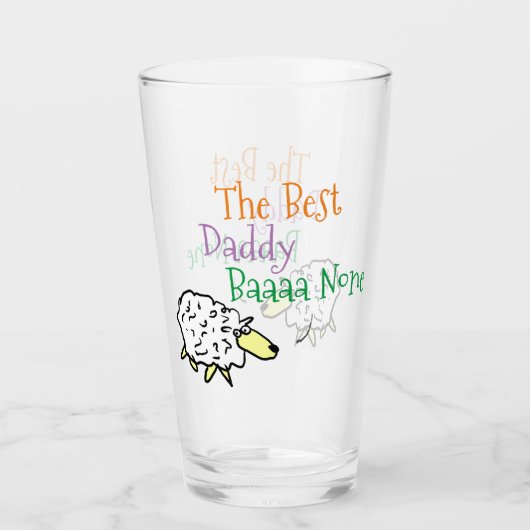 羊のデザインザ最高のダディグラス タンブラーグラス (正面)