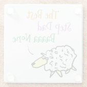 羊のデザインステッ最高のプのパパガラスのコースター ガラスコースター (裏面)