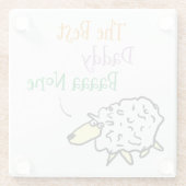 羊のデザインダディ最高のグラスコースター ガラスコースター (裏面)