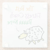 羊のデザインフィットネスコーチガラスコースター ガラスコースター (裏面)