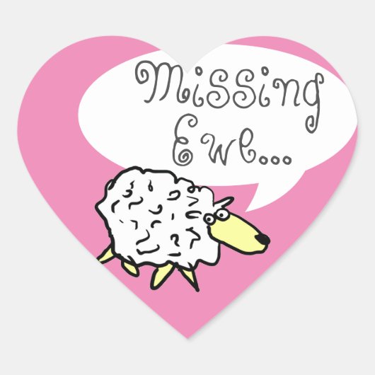 羊のデザイン恋しく思マンガとエウプン ハートシール (正面)