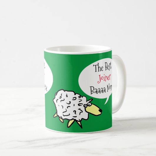 羊のデザイン最高のジョイナーコーヒーマグ コーヒーマグカップ (正面右)