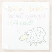 羊のデザイン言語先生ガラスコースター ガラスコースター (裏面)