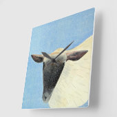 羊のデザイン スクエア壁時計 (傾斜)