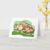 羊のノートカード カード (黄色い花)