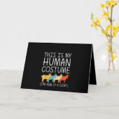 羊のハロウィン人間コスチューム カード (黄色い花)