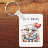 羊のパイロット 誕生日 キーホルダー (正面)