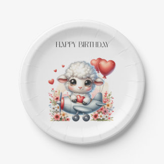 羊のパイロット 誕生日 ペーパープレート