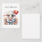 羊のパイロット 誕生日 名刺 (正面/裏面)