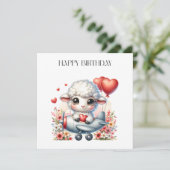 羊のパイロット 誕生日 招待状 (スタンド正面)