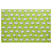 羊のパターン – 白黒と緑 ファブリック (ファットクウォーター)